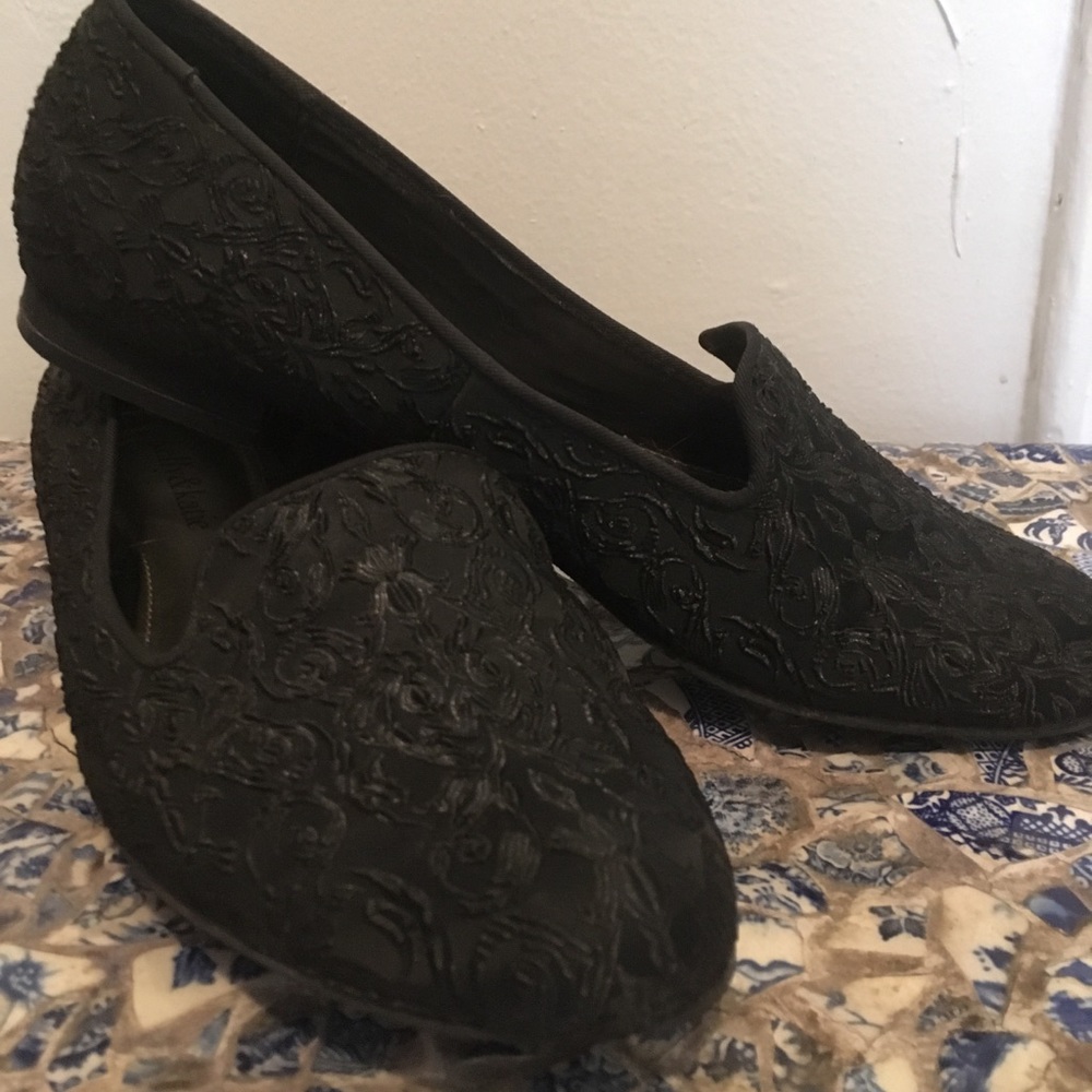 Textured Black Loafers